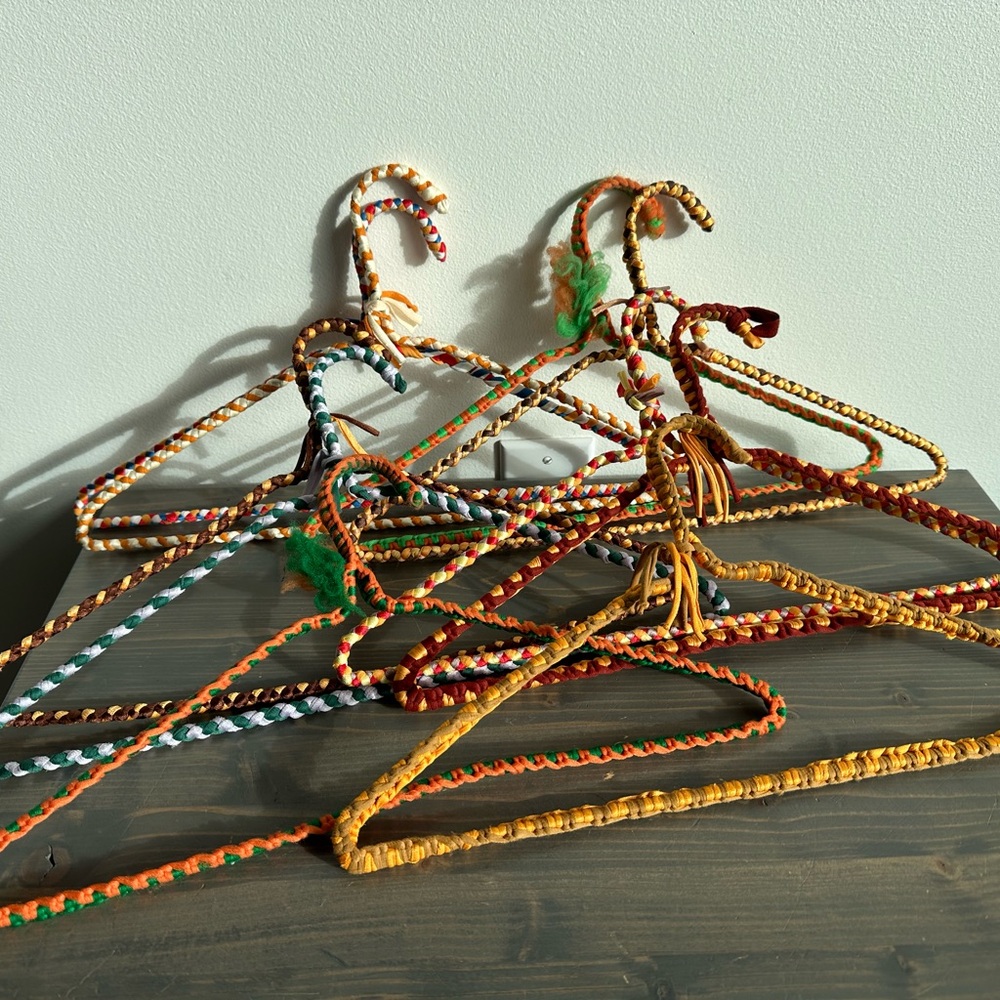 Vintage metal hand macramé hangers